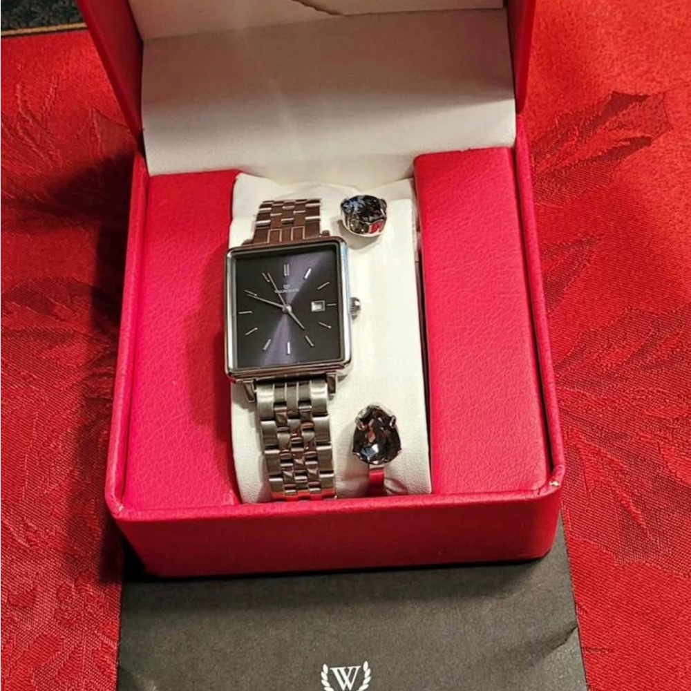 Sophisticated Silver Watch with Black Dial
